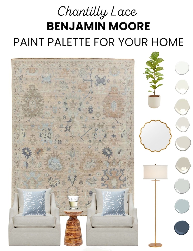 Benjamin Moore Chantilly Lace Paint Palette: 9 Coordinating Colors (PDF ...