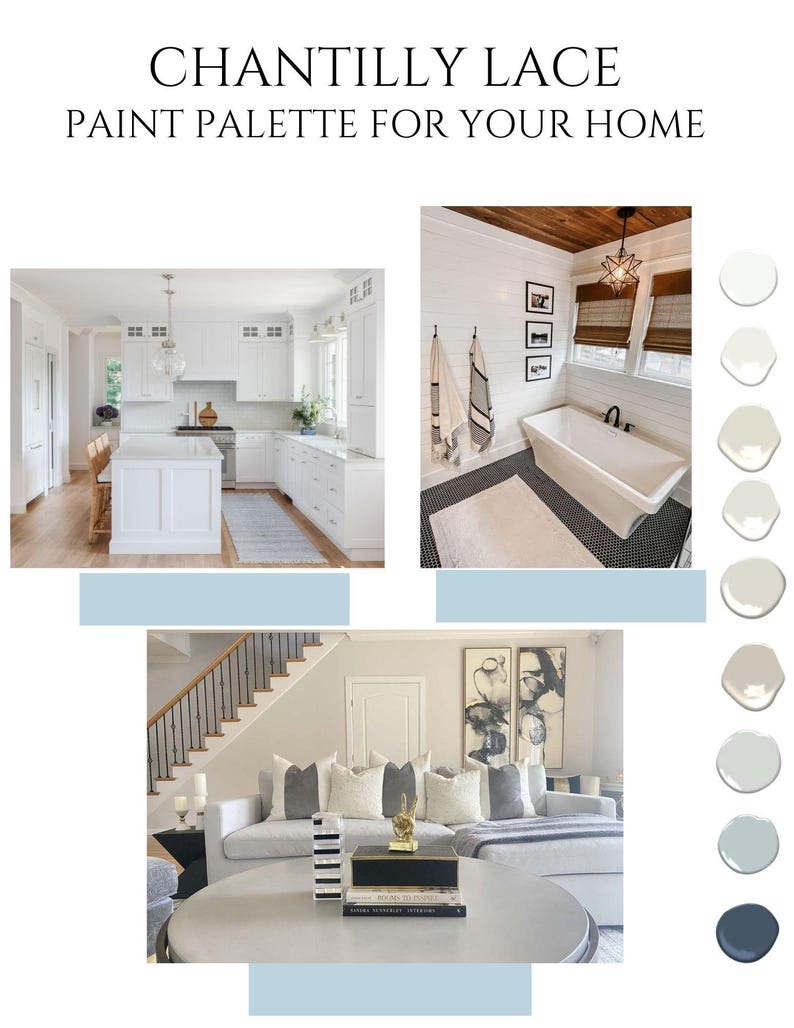 Benjamin Moore Chantilly Lace Paint Palette: 9 Coordinating Colors (PDF ...