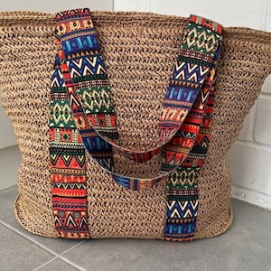 Summer beach raffia bag