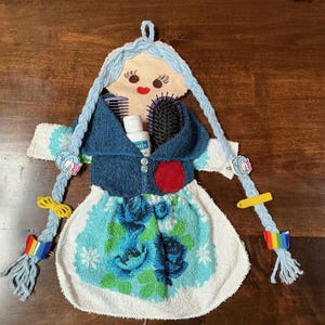 Handmade Doll Hair Tie Holder with Hidden  Pouch- Cute & Functional Organization