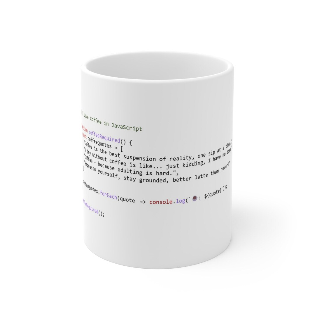 Javascript Coffee Appreciation Mug Gift Mug Design Gift Coding is Fun ...