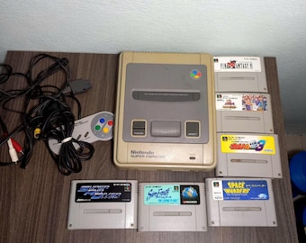 Nintendo Super Famicom Console + 1 controller + AV + AC & 6 game Japan import - Working