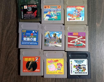 Nintendo Gameboy Lot 9 game Cartridge Yugioh Dragon Quest Japan Cartridge Authentic - Working