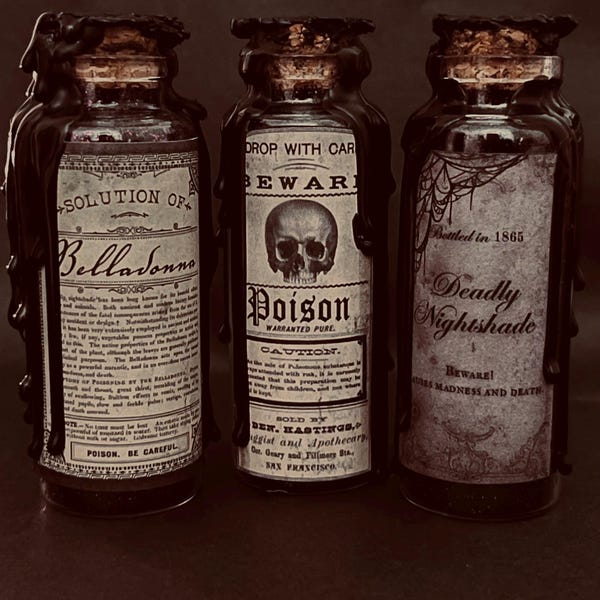 Victorian Gothic Potion Bottles - Gothic Horror Collection