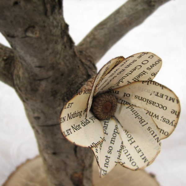 Acorn Rustic Shakespeare's Hamlet Bonsai - Original Art Paper Sculpture by Tanja Sova