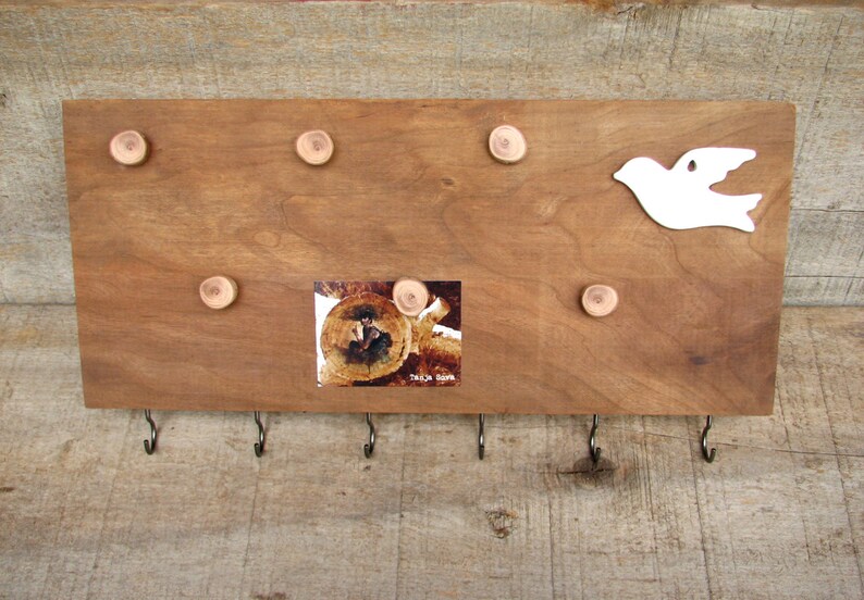 Peace Dove Organic Natural Message Board Key Holder Rack With Etsy