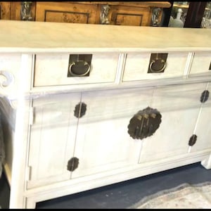 White Chinoiserie Credenza Cabinet by Century Furniture