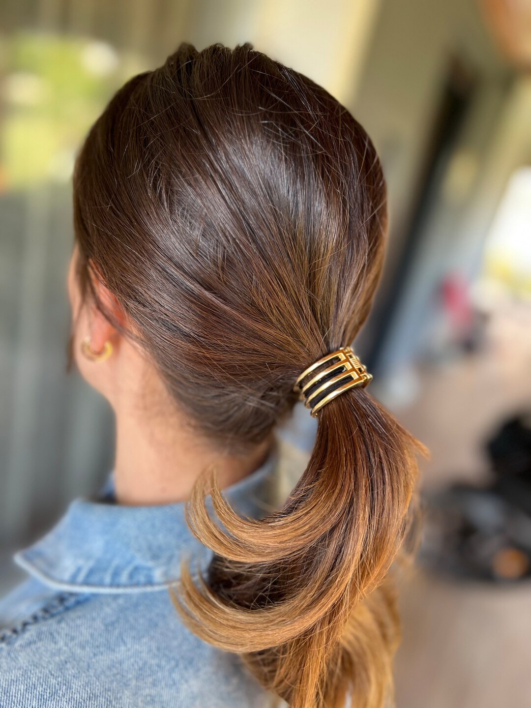 Elastic Hair Clip, Glossy Double Arch Elastic Ponytail