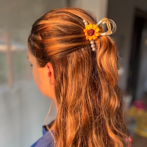Sunflower Hair Bow, Colorful Hair Claw, Hair Accessories, Christmas Gift Wrap, Bridal Accessories, Hair Pin, Hair Clip for Women,