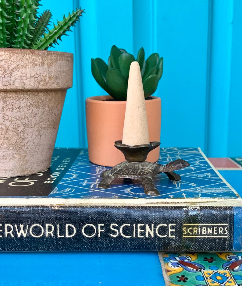 FREE SHIPPING-Vintage Fun Brass Turtle Incense Burner-Turtle Incense Holder-Brass Turtle Censer-Hippie-Bohemian-Meditation-Mid Century