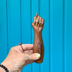 FREE SHIPPING-Vintage Unique Hand Carved Wooden *Figa Fist* Sculpture/Figurine-Folk Art-Good Luck-Protection From Curses-Spiritual Altar