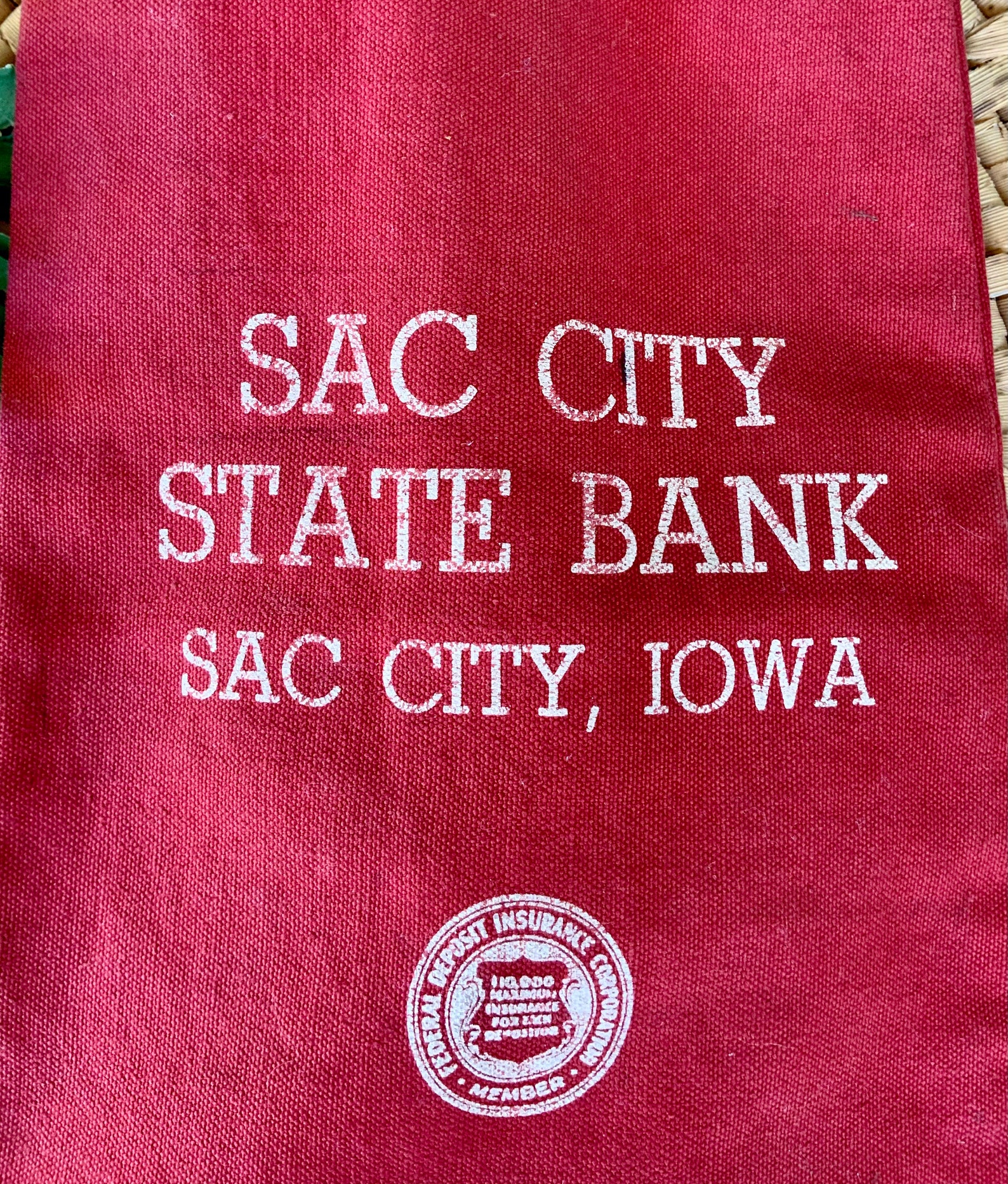 FREE SHIPPINGVintage 1940s Sac City State Bank Red Canvas Etsy