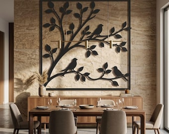 Art mural oiseau découpé au laser SVG décoration florale en bois fichier numérique modèle laser CNC Glowforge à télécharger