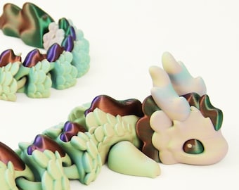 3D Printed Articulated Dragon | Kaida Fidget Spinner Stress Relief Toy | Multicolor Rainbow Eco-Friendly Decor | Unique Gift Idea