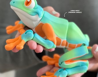3D Printed Articulated Frog Fidget Toy: Build Your Own Family