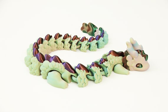 3D Printed Articulated Dragon | Kaida Fidget Spinner Stress Relief Toy | Multicolor Rainbow Eco-Friendly Decor | Unique Gift Idea