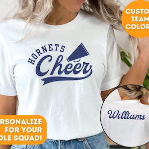 Custom Cheer Team Shirt, Personalized Cheer Mom Shirt, Retro Cheer Coach Shirt, Cheerleading Gift TShirt, Custom School Cheerleader Tee