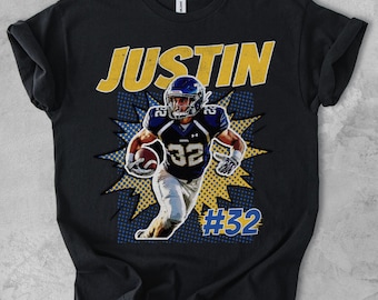 Custom Football Player Shirt, Personalized Photo Shirt, Game Day Football Name and Number TShirt, Senior Football Mom Gift, Graduation Shirt