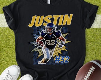 Custom Football Player Shirt, Personalized Photo Shirt, Game Day Football Name and Number TShirt, Senior Football Mom Gift, Graduation Shirt
