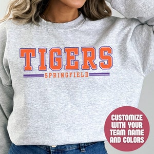 Custom Mascot Sweatshirt, School Team Sweatshirt, Personalized Sports Team Logo Sweatshirt, School Spirit Sweater, College Block Crewneck