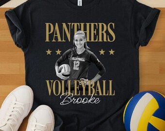 Custom Volleyball Shirt with Name, Personalized Player Photo Tshirt, Volleyball Season Game Day Tee, Volleyball Mom T Shirt Senior Team Gift