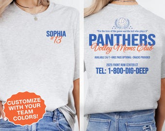 Custom Volleyball Mom TShirt, Volleyball Season T-Shirt, Name and Number Game Day Tee, Personalized School Team T Shirt, Senior Mom Shirt