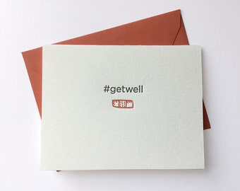 Get Well // Letterpress Card & Envelope // Pun Card // First Aid // Bandaid // Bandage // #getwell