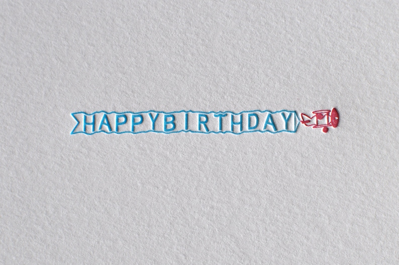 Happy Birthday Airplane // Letterpress Card & Envelope image 3