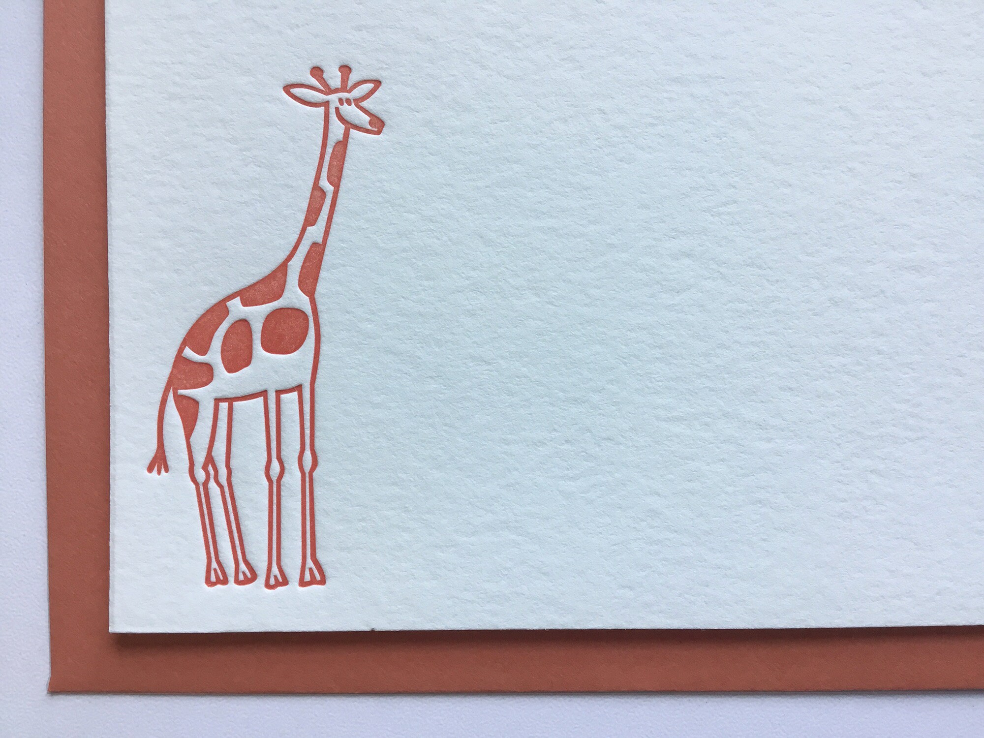 Giraffe Stationery // Letterpress Flat Cards & Envelopes // Set of 6 - Etsy