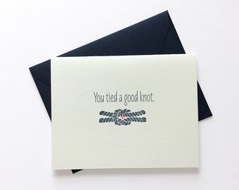 Tied a Good Knot // Letterpress Card & Envelope // Wedding // Anniversary