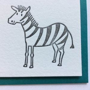Zebra Stationery // Letterpress Flat Cards & Envelopes // Set of 6 image 3