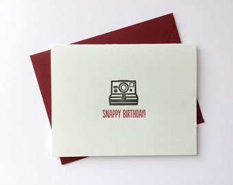 Snappy Birthday // Letterpress Card & Envelope // Camera // Birthday Card