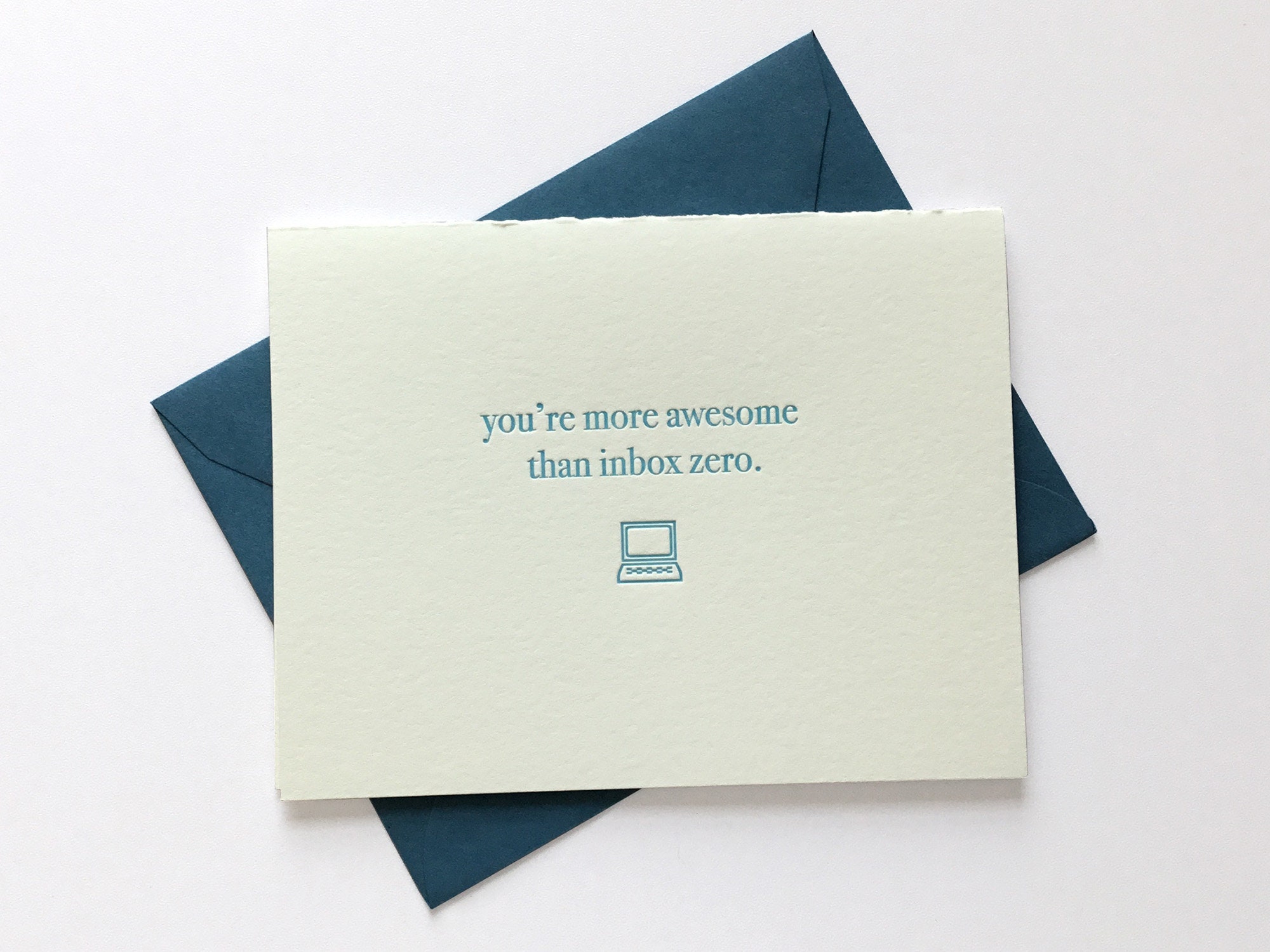 You're more awesome than Inbox Zero //  Letterpress Card & Envelo…