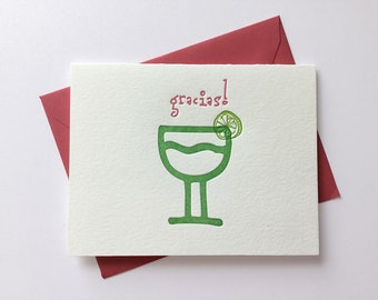 Gracias Margarita // Letterpress Card & Envelope // Thank You Card