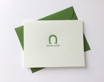 Good Luck // Letterpress Card & Envelope // Pun // Funny