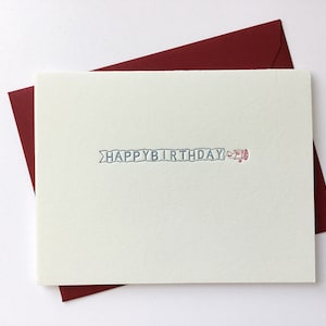 Happy Birthday Airplane // Letterpress Card & Envelope image 1