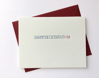 Happy Birthday Airplane // Letterpress Card & Envelope