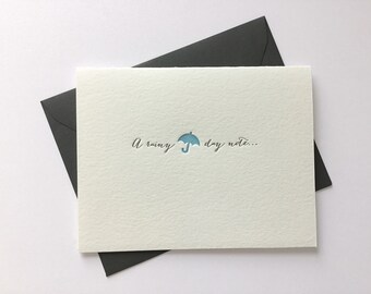 Rainy Day Note // Letterpress Card & Envelope // Everyday Card