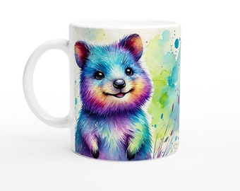 Quirky Quokka Coffee Mug: Colorful Australian Wildlife Art