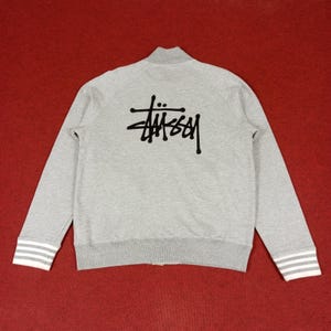 Vintage Stussy Streetwear Custom Art Varsity Style Sweater Jacket