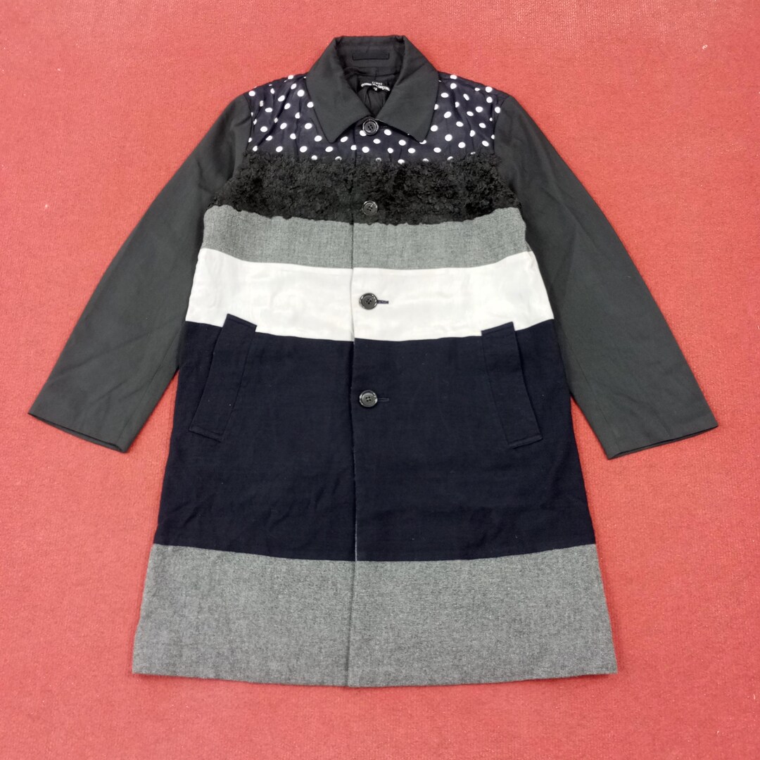 ジャケット・アウター A/W2001 comme des garcons tricot coat tricot COMME des GARCONS Reversible Houndstooth Jacket Brown M (K