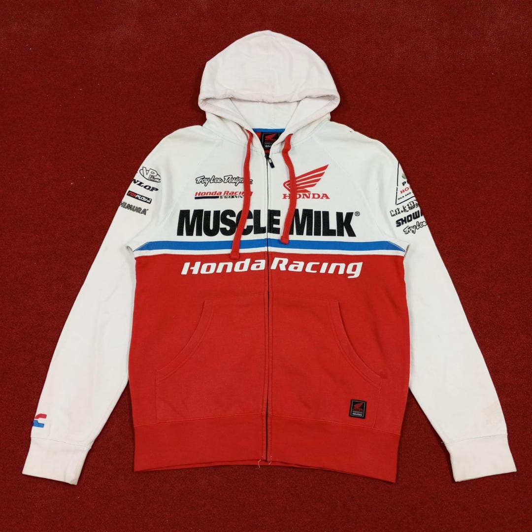 Vintage HRC Honda Racing Muscle Milk Zipper Hoodies - Etsy