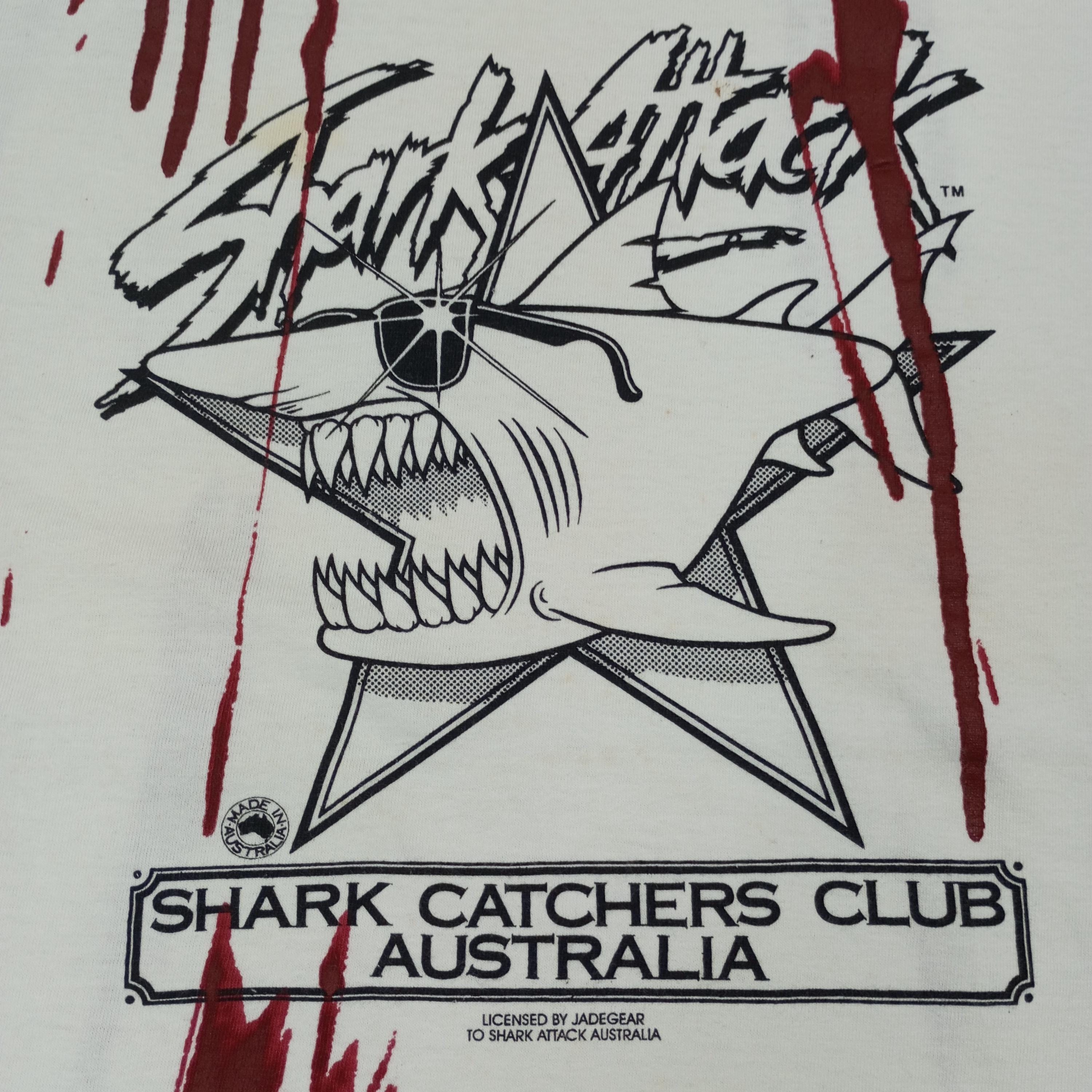 80sビンテージ Tシャツ Shark Catchers Club シャーク 鮫 Vintage Shark Attack Shark Catchers Club Australia Tshirt - Etsy