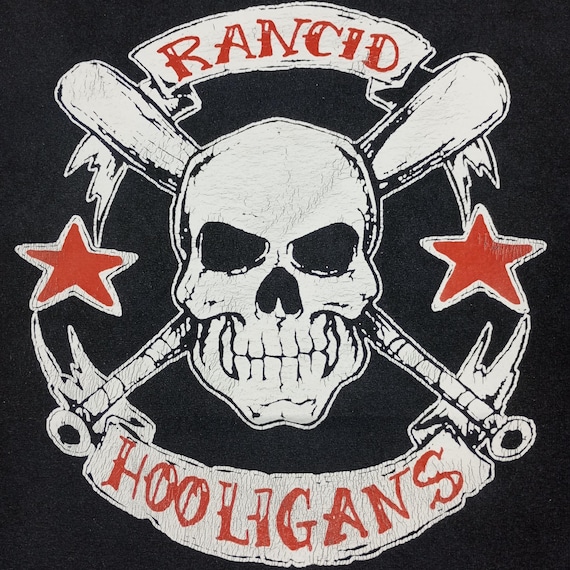Vintage Rancid Hooligans Rock Band Punk Music Style Distressed