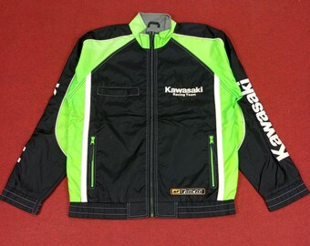 Kawasaki TAICHIジャケット Lサイズ カーキ Vintage Kawasaki Racing Team Japanese Motorcycle Brand Jacket - Etsy