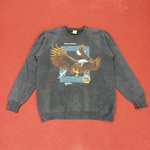 Vintage Eagle Big Print Design Motorcycle Style Sweatshirt