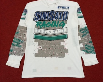 Vintage 90s Sinisalo Worldwide Motorcross Racewear Honda Racing