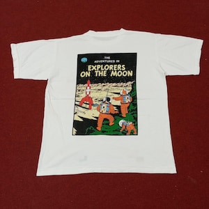 Vintage The Adventures Of Tintin Cartoon Tshirt