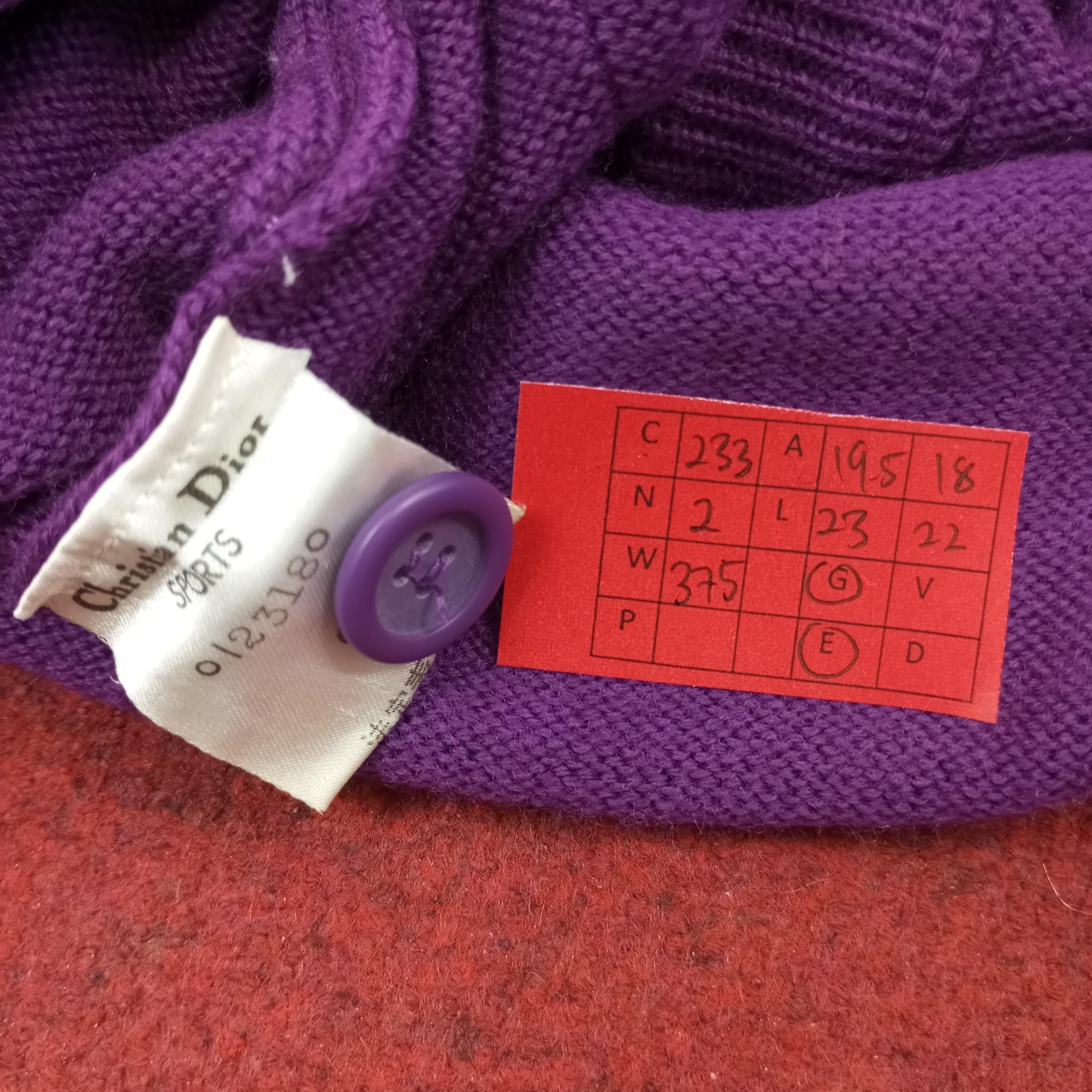 Vintage Christian Dior Sports Fashion Style Cardigan Sweater