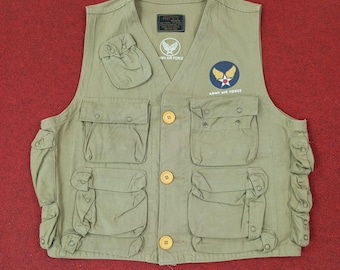Medium Vintage 70s 80s Survival Vest Mesh Tactical US Air Force